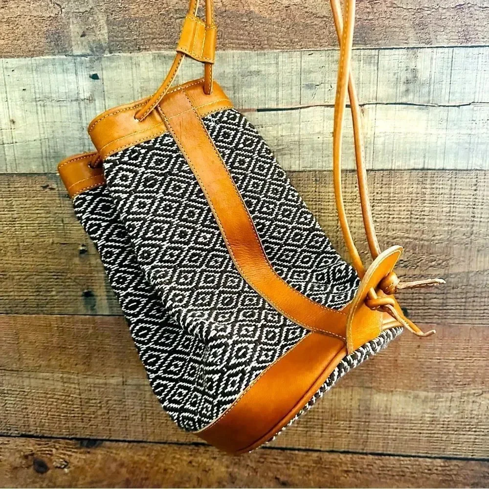 NWOT Vegan Leather Guatemalan Huipil Backpack/Purse